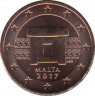 Монета. Мальта. 1 цент 2017 год. ав.