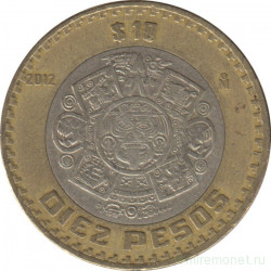 Монета. Мексика. 10 песо 2012 год.