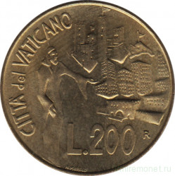Монета. Ватикан. 200 лир 1991 год.