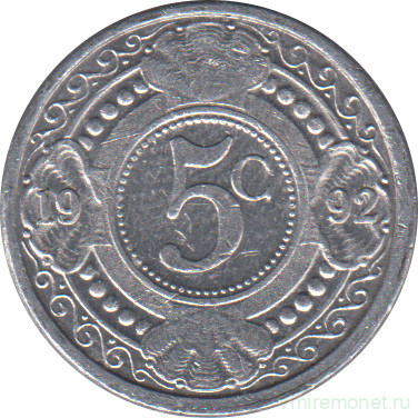 Монета. Нидерландские Антильские острова. 5 центов 1992 год.