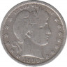 Монета. США. 25 центов 1899 год. ав.