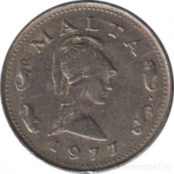 Монета. Мальта. 2 цента 1977 год.