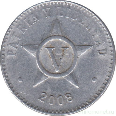 Монета. Куба. 5 сентаво 2008 год.