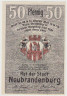 Бона. Нотгельд. Германия. Город Нюбранденбург. 50 пфеннигов 1922 год. Вариант 935.1.3. рев.