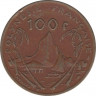 Монета. Французская Полинезия. 100 франков 1991 год. рев.