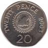 Монета. Гернси. 20 пенсов 2003 год. 