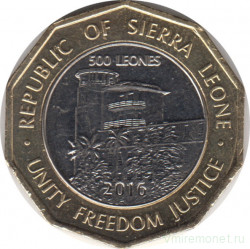 Монета. Сьерра-Леоне. 500 леоне 2016 год.