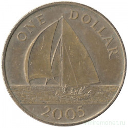 Монета. Бермудские острова. 1 доллар 2005 год.  