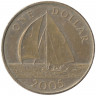 Монета. Бермудские острова. 1 доллар 2005 год.  