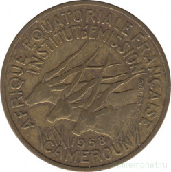 Монета. Французская Экваториальная Африка. Камерун. 25 франков 1958 год.