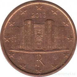 Монета. Италия. 1 цент 2013 год.