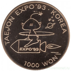 Монета. Южная Корея. 1000 вон 1993 год. ЭКСПО-93.