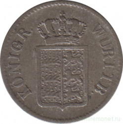 Монета. Вюрттемберг (Германский союз). 3 крейцера (грошен) 1847 год. Вильгельм I.