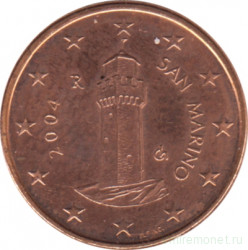 Монета. Сан-Марино. 1 цент 2004 год.