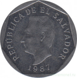 Монета. Сальвадор. 10 сентаво 1987 год.
