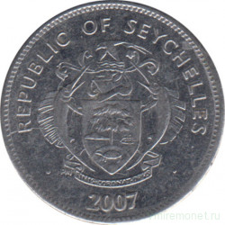 Монета. Сейшельские острова. 25 центов 2007 год.