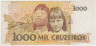 Банкнота. Бразилия. 1000 крузейро 1991 год. Тип 231c. рев.