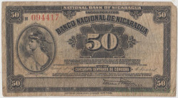 Банкнота. Никарагуа. 50 сентаво 1912 год. Тип 54а.