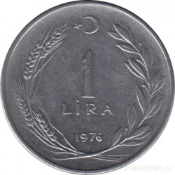 Монета. Турция. 1 лира 1976 год.