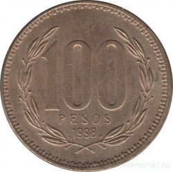 Монета. Чили. 100 песо 1998 год.