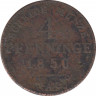 Монета. Пруссия (Германия). 4 пфеннига 1850 год. ав.