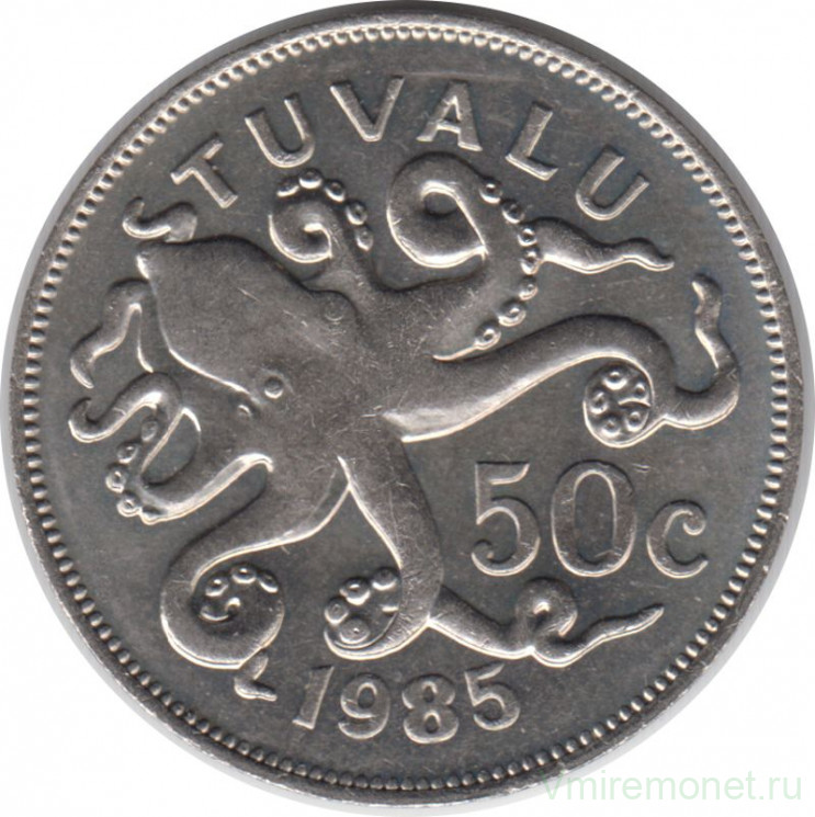 Монета. Тувалу 50 центов 1985 год.