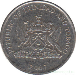 Монета. Тринидад и Тобаго. 10 центов 2007 год.