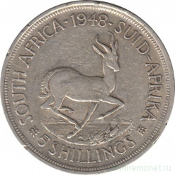 Монета. Южно-Африканская республика (ЮАР). 5 шиллингов 1948 год.