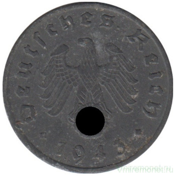 Монета. Германия. Третий Рейх. 1 рейхспфенниг 1943 год. Монетный двор - Берлин (А). Монета. Германия. Третий Рейх. 1 рейхспфенниг 1943 год. Монетный двор - Берлин (А).