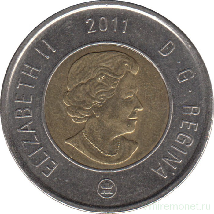 Монета. Канада. 2 доллара 2011 год.