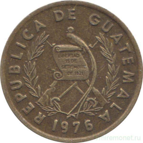 Монета. Гватемала. 1 сентаво 1976 год.