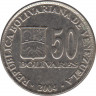 Монета. Венесуэла. 50 боливаров 2004 год. ав.