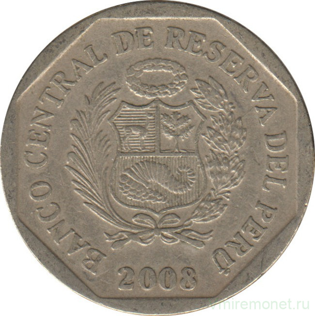 Монета. Перу. 1 соль 2008 год.