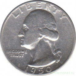 Монета. США. 25 центов 1950 год.