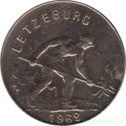 Монета. Люксембург. 1 франк 1962 год.