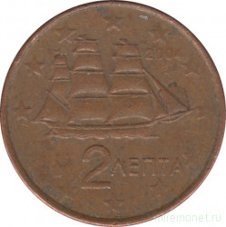 Монета. Греция. 2 цента 2004 год.