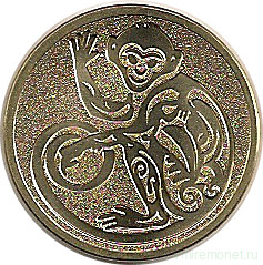 Жетон памятный. Монетный двор СПМД. 2016 - год обезьяны по лунному календарю.