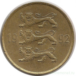 Монета. Эстония. 20 сенти 1992 год.