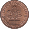  Монета. ФРГ. 2 пфеннига 1971 год. Монетный двор - Гамбург (J). ав.