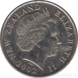 Монета. Новая Зеландия. 10 центов 2002 год.
