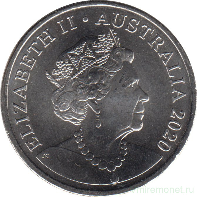 Монета. Австралия. 20 центов 2020 год.