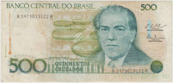 Банкнота. Бразилия. 500 крузадо 1986 - 1988 года. Тип 212c.