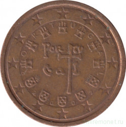 Монета. Португалия. 2 цента 2002 год.