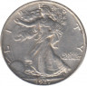 Монета. США. 50 центов 1937 год. Шагающая свобода. ав.