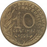 Монета. Франция. 10 сантимов 1995 год. ав.