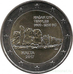 Монета. Мальта. 2 евро 2017 год. Хаджар-Ким.