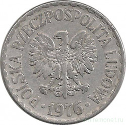 Монета. Польша. 1 злотый 1976 год.
