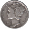 Монета. США. 10 центов 1945 год. ав.