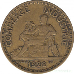 Монета. Франция. 2 франка 1922 год.