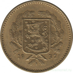Монета. Финляндия. 10 марок 1937 год.